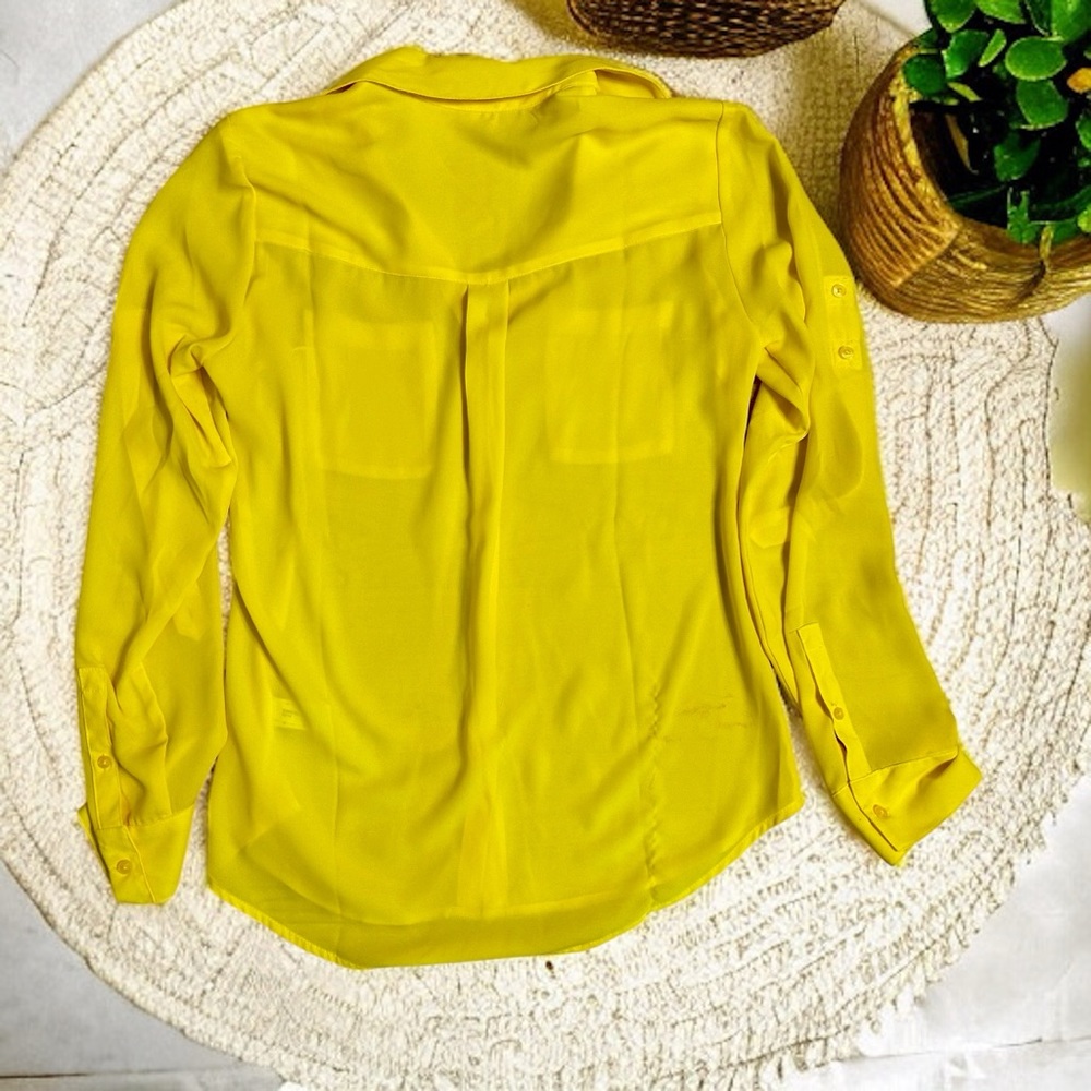 Express Yellow Button Down Shirt - Picture 4 of 9